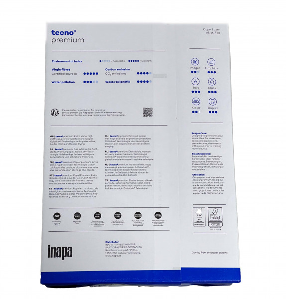 Tecno Premium Kopierpapier DIN A4 80 g/m² Weiß 500 Blatt